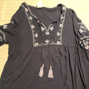 Empire waist 3/4 sleeve dress